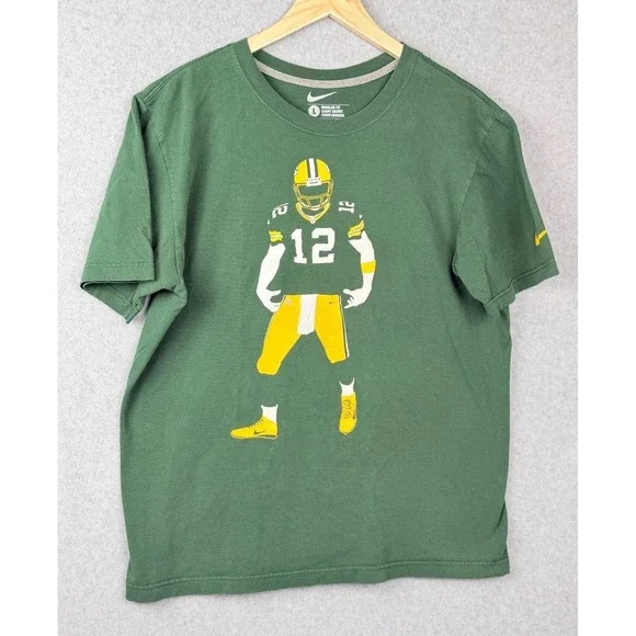 Nike Green Bay Packers Aaron Rodgers #12 T Shirt Mens Large - Picture 1 of 7